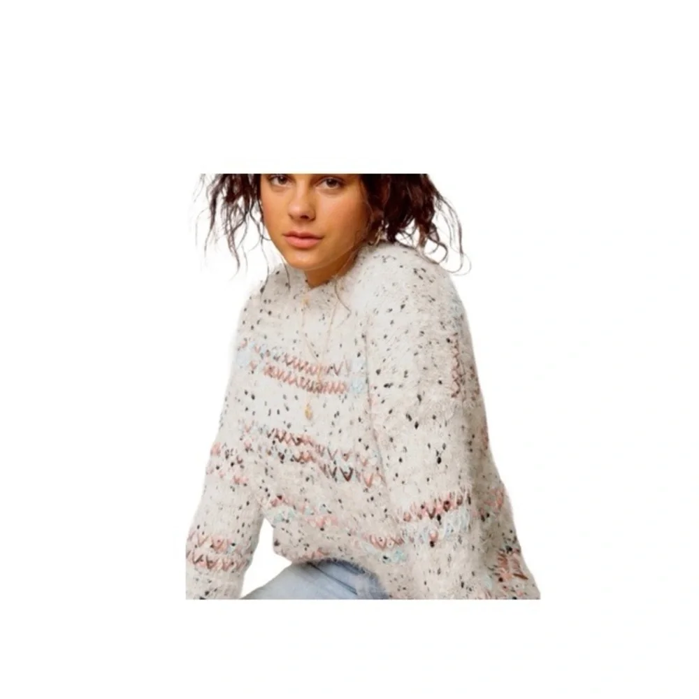 Anthropologie‎ Raga Darla Speckled Eyelash Knit Sweater